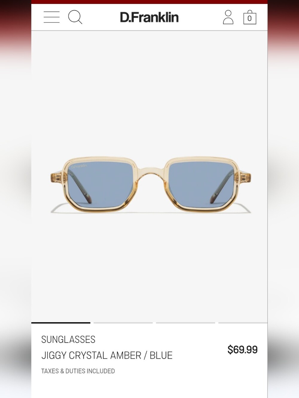 SUNGLASSES Jiggy Crystal Amber / Blue D. Franklin